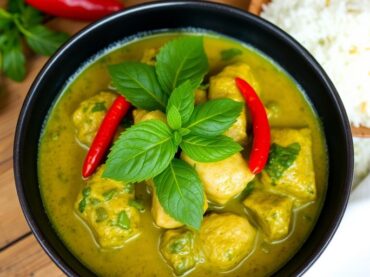 แกงเขียวหวานไก่พร้อมข้าวหอมมะลิ