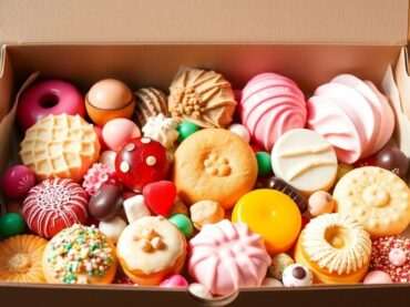 กล่องขนมหลากหลายสีสันน่าทาน