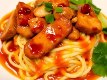 จานราดหน้าหมูหมักนุ่มน่าทาน