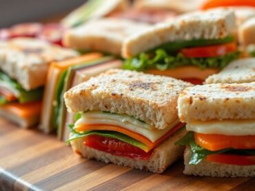 แซนวิชหลากหลายสีสันน่ารับประทาน