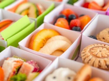 อาหารว่างหลากหลายสีสันน่าทานในกล่อง