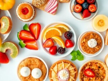 อาหารว่างหลากหลายจัดเรียงสวยงามน่ารับประทาน