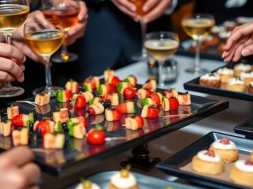 ค็อกเทล, อาหาร, จัดเลี้ยง, หลากหลาย, สวยงาม, น่ารับประทาน