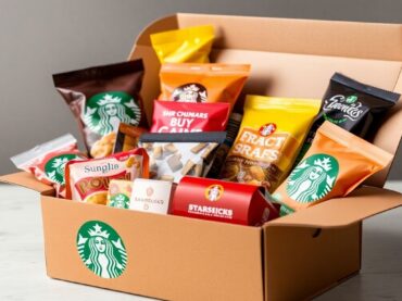 กล่องขนมสตาร์บัคส์เปิดพร้อมขนมหลากหลาย