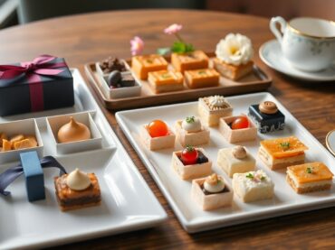 ชุดของว่างหลากหลายจัดสวยบนโต๊ะสำหรับโอกาสพิเศษ