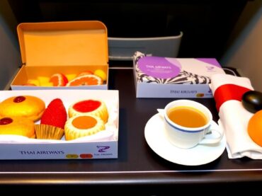 ชุดอาหารว่างการบินไทยในกล่องสแน็คบ็อกซ์บนเครื่องบิน