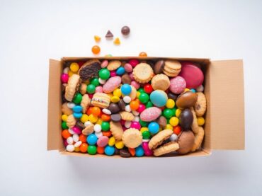 กล่องขนมรวมมิตรหลากหลายสีสันน่ารับประทาน