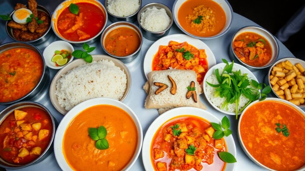 ภาพอาหารบุฟเฟต์จัดเลี้ยงหลากหลายเมนู