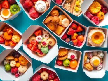 กล่องอาหารว่างสวยงามหลากหลายแบบ จัดวางอย่างน่ารับประทาน